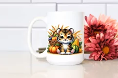 Whimsical Baby Tiger in Harvest Scene | Sublimation | Product Image 2