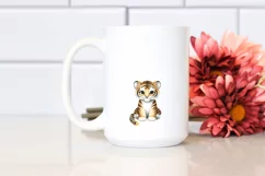Whimsical Cute Baby Tiger Sitting in Front | Clipart Product Image 2