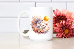 Adorable Tumbling Unicorn with Petals | Sublimation Clipart Product Image 2