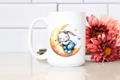 Cute Bunny Sleeping , Clipart |T-shirt, Mug PNG Product Image 3