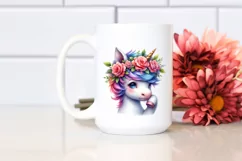 Cute Baby Unicorn Clipart PNG Product Image 2
