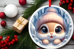 Round Christmas Ornament Sublimation|Clipart Product Image 2