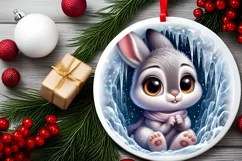 Round Christmas Ornament Sublimation|Clipart Product Image 2