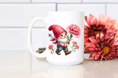 Cute Gnome Air Carnation Watercolor Sticker Clipart Product Image 2
