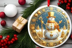 Round Christmas Ornament Sublimation|Clipart Product Image 1
