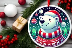 Round Christmas Ornament Sublimation|Clipart Product Image 1