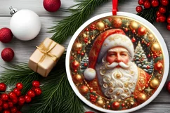 Round Christmas Ornament Sublimation|Clipart Product Image 1
