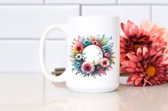 Colorful Gerbera Frame, Watercolor Clipart Product Image 2