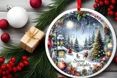 Snowy Delights Christmas Scene PNG Product Image 2