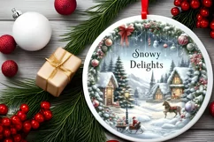 Snowy Delights Christmas Scene PNG Product Image 2