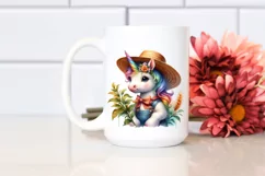 Colorful Baby Unicorn with Farmer's Hat, High-Res PNG Product Image 2