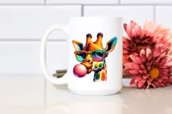 Quirky Giraffe Portrait with Sunglasses | Clipart Product Image 2