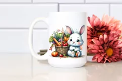 Colorful Baby Bunny with Vegetables Basket | Clipart Product Image 2