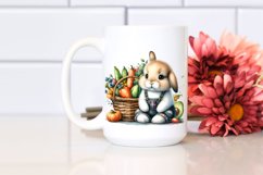 Colorful Baby Bunny with Vegetables Basket | Clipart Product Image 2