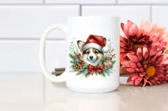 Simple Watercolor Christmass Dog PNG Product Image 2