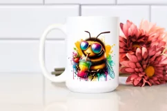 Colorful Bee with Colorful Drink | Clipart Product Image 2