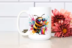 Colorful Bee with Colorful Drink | Clipart Product Image 2