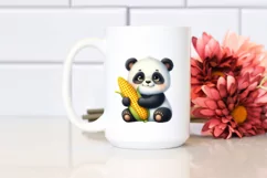 Whimsical Cute Baby Panda Holding Corncob | Clipart Product Image 2