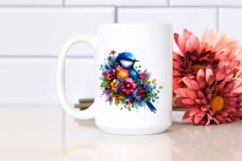 Artistic Watercolor Bird Flowers Product Image 2