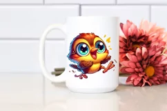 Crazy Looking Baby Wren with Big Eyes | Clipart Product Image 2