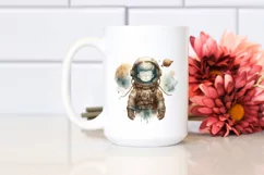 Vintage Astronaut Boy | Watercolor Clipart Product Image 2