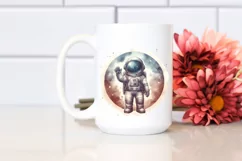 Vintage Astronaut Boy | Watercolor Clipart Product Image 2