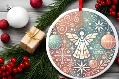 Round Christmas Ornament Sublimation|Clipart Product Image 1
