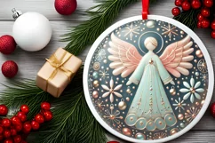 Round Christmas Ornament Sublimation|Clipart Product Image 1