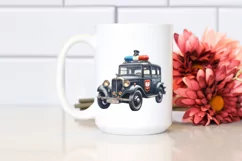 Vintage Police Car Confetti Clipart Product Image 2