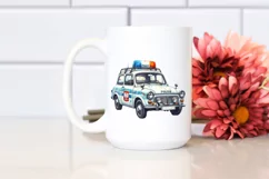 Vintage Police Car Confetti Clipart Product Image 2