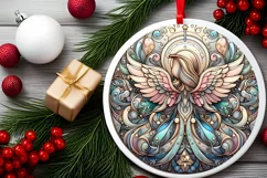 Round Christmas Ornament Sublimation|Clipart Product Image 2
