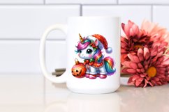 Baby Unicorn Dressed for Christmas Pumpkins | Sublimation | Product Image 2