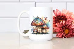 Pastel Wooden Stained Magical Mushroom PNG Product Image 2