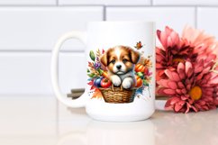 Quirky Puppy Basket Autumn Watercolor Clipart Product Image 2