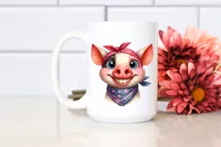 Funny Pig Goat Bandana Eyes Smile | Clipart Product Image 2