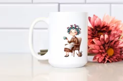 Old Lady Watercolor Character | Sitting on Chair Product Image 2