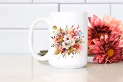 Colorful Bouquet with Cherry Blossom | Sublimation | Clipart Product Image 2