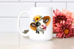 Cow Enthusiastic Goofy Sun Hat Cow Clipart Product Image 2