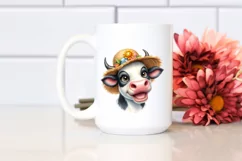 Cow Enthusiastic Goofy Sun Hat Cow Clipart Product Image 2