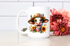 Cow Enthusiastic Goofy Sun Hat Cow Clipart Product Image 2