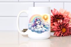 Cute Baby Unicorn Painting Clipart Product Image 2