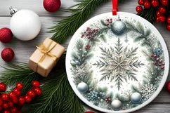 Round Christmas Ornament Sublimation|Clipart Product Image 2