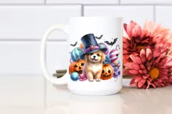 Cute Baby Dog Halloween Drawing | Watercolor Scenery Product Image 2