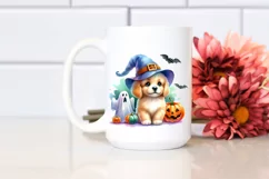 Cute Baby Dog Halloween Drawing | Watercolor Scenery Product Image 2