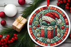 Round Christmas Ornament Sublimation|Clipart Product Image 1