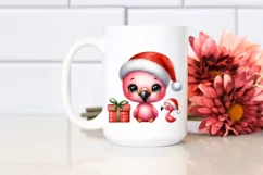 Expressive Flamingo with Santa Hat, Summer PNG Product Image 2
