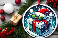 Round Christmas Ornament Sublimation|Clipart Product Image 1