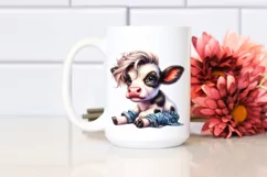 Sitting Baby Cow PNG Product Image 2