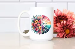 Artistic Seal Retro Vibrant Watercolor Flowers Product Image 2