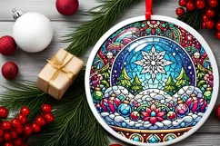 Round Christmas Ornament Sublimation|Clipart Product Image 1